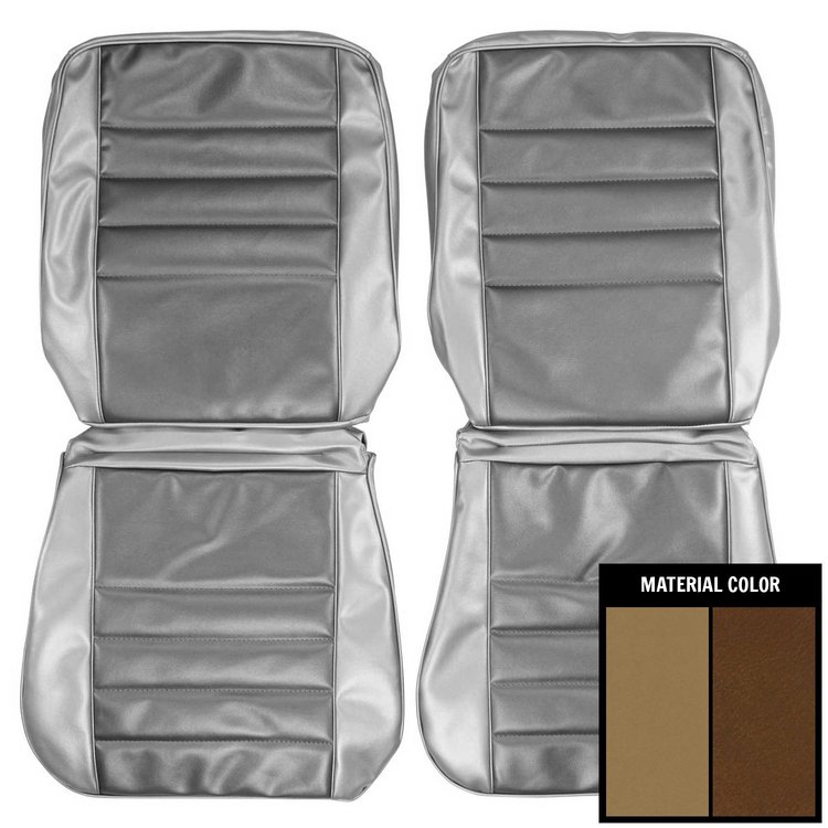 65AS34U Front Bucket Seat Covers for 1965 Chevrolet Chevelle, 2 Tone Saddle