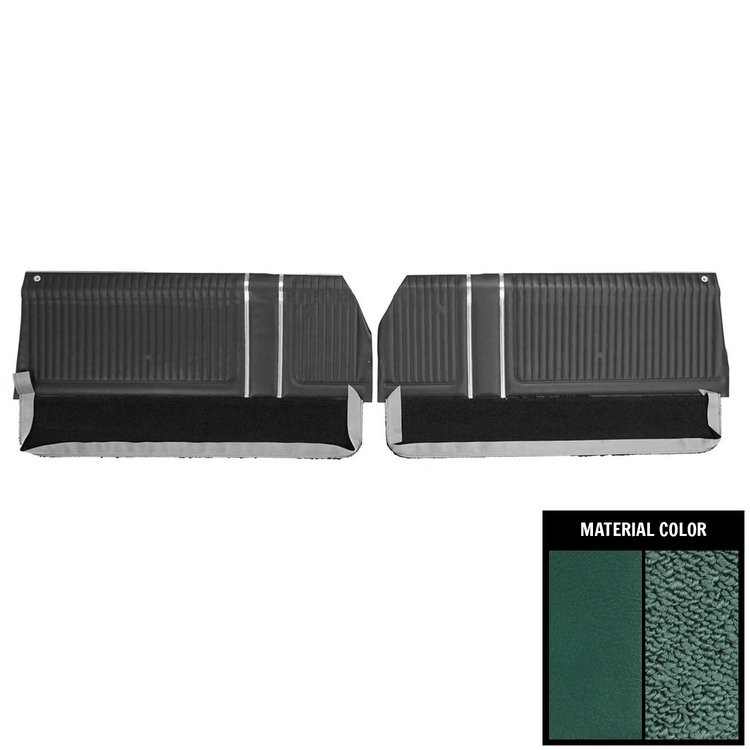 65PD04-P Front Door Panels for 1965 Pontiac Grand Prix / Parisienne Pre-Assembled Dark Aqua