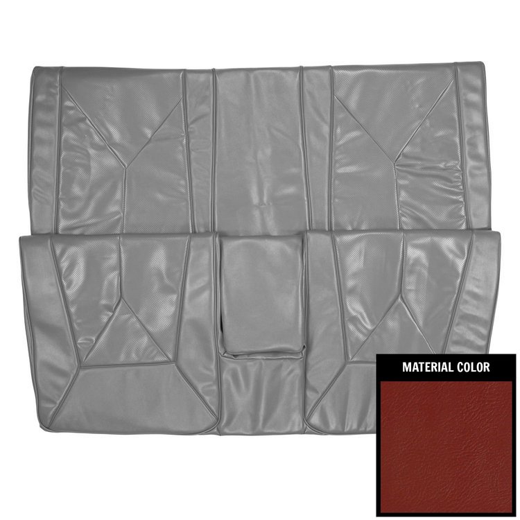65QSD30C1 Rear Bench Seat W/Arm Rest Seat Cover for 1965 Cadillac Deville Hardtop Red