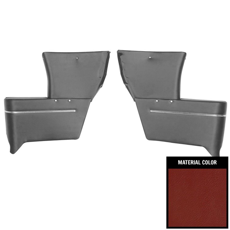 65RR30 Rear Arm Rest Covers for 1965-66 Chevrolet Corvair Convertible Red
