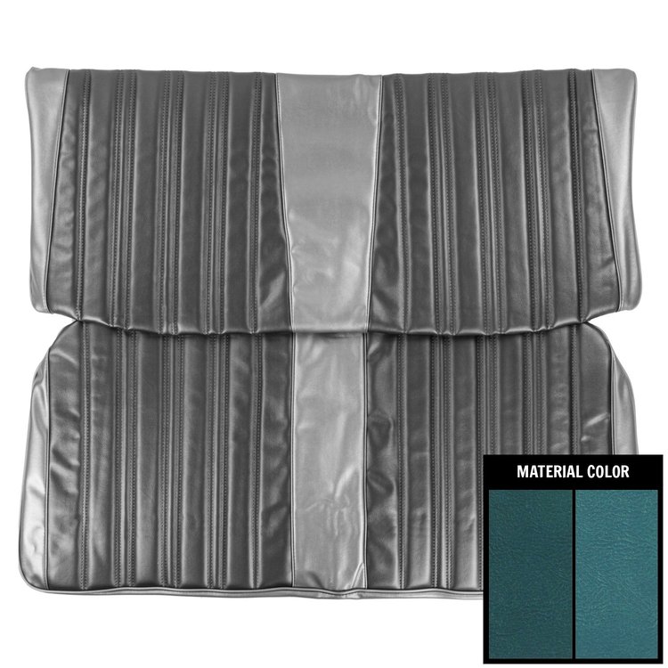 66BS4D11W-3 Rear Bench Seat Cover for 1966 Chevrolet Impala 4Dr Wagon 3rd Row 2-Tone Bright Blue