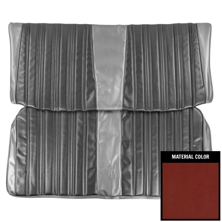 66BS4D30W-3 Rear Bench Seat Cover for 1966 Chevrolet Impala 4-Door Wagon 3rd Row Red