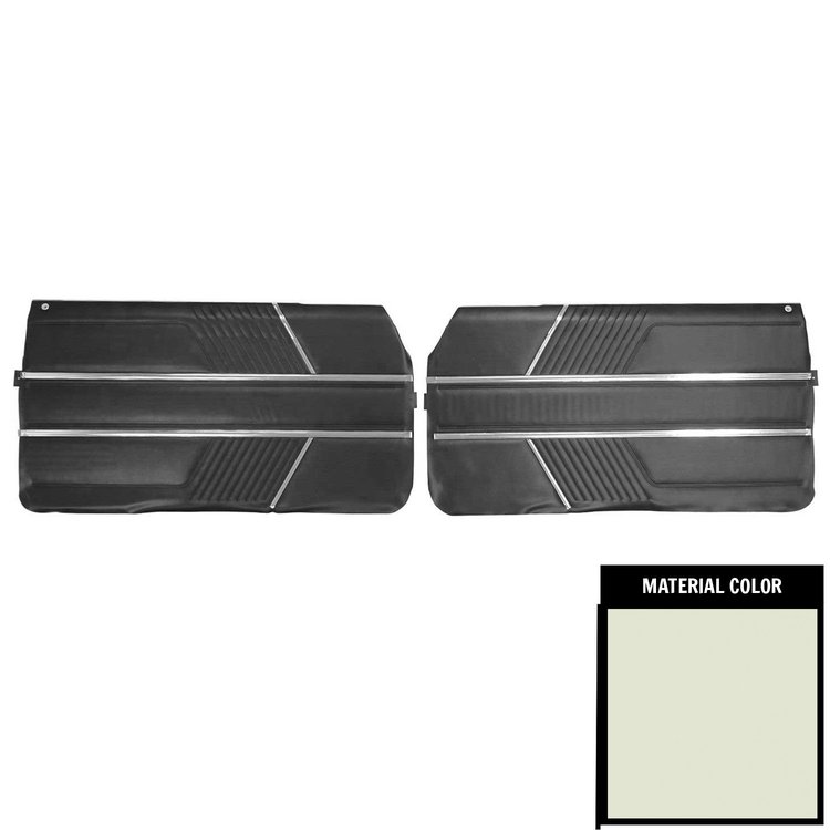 66PD227-P Front Door Panels for 1966 Pontiac 2 + 2 Pre-Assembled Parchment