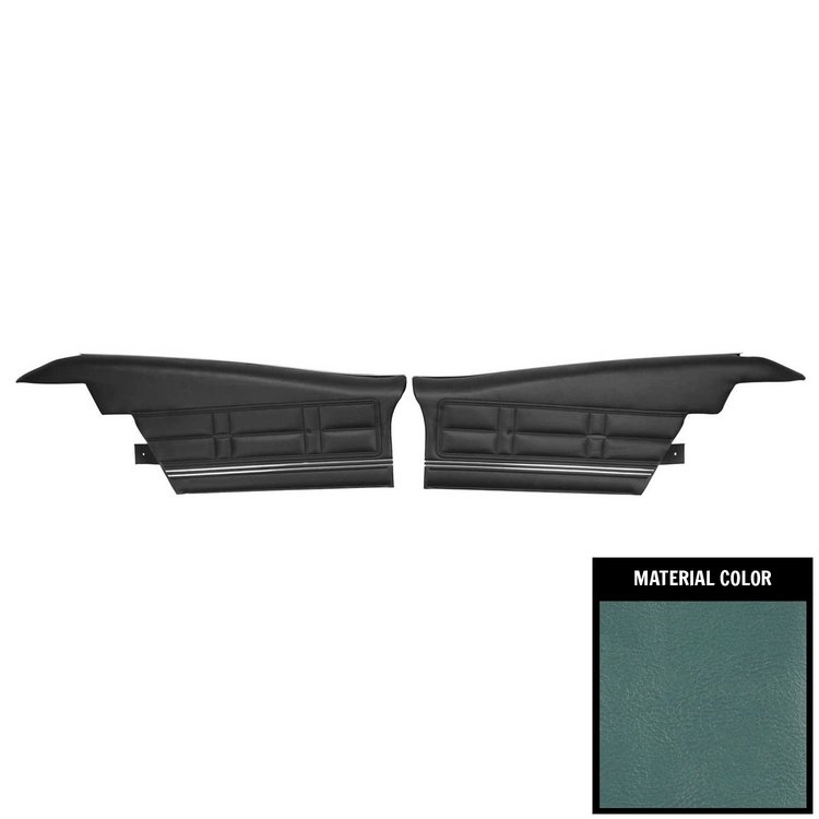 67BD12C-P Rear Door Panels for 1967 Chevrolet Impala Hardtop Pre-Assembled Light Blue