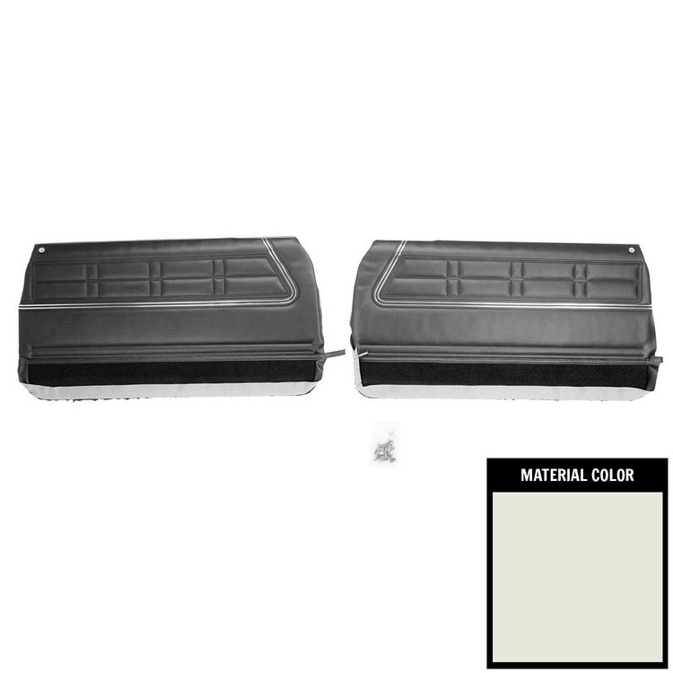 67BD37-P Front Door Panels for 1967 Chevrolet Impala Pre-Assembled White/Black