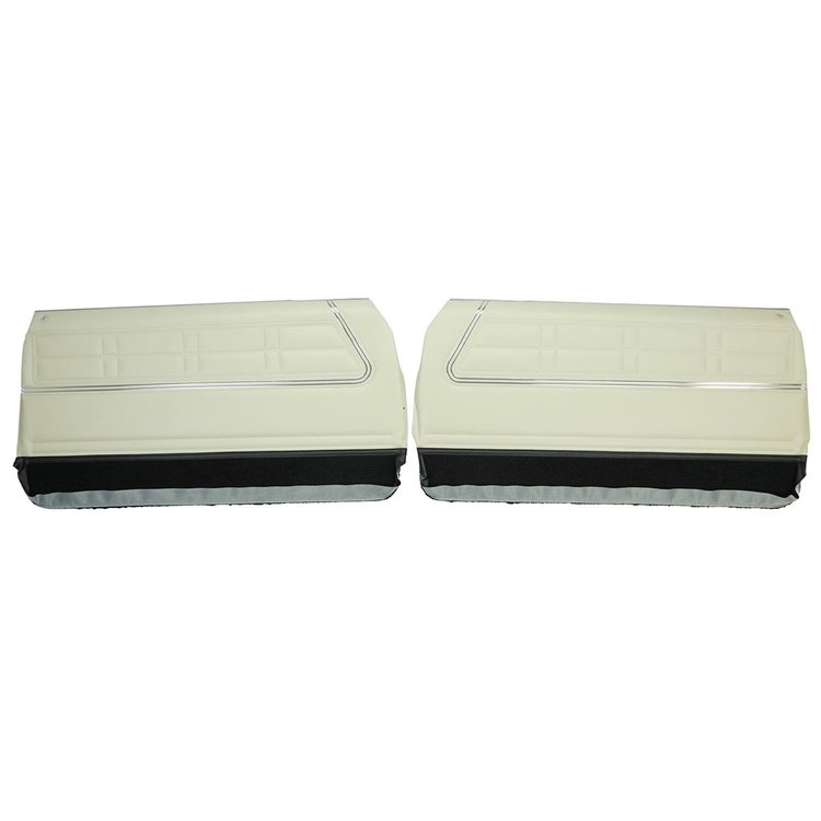 67BD40-P Front Door Panels for 1967 Chevrolet Impala Pre-Assembled Off-White/Black