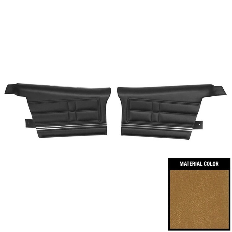 67BD43V-P Rear Door Panels for 1967 Chevrolet Impala Convertible Pre-Assembled Gold
