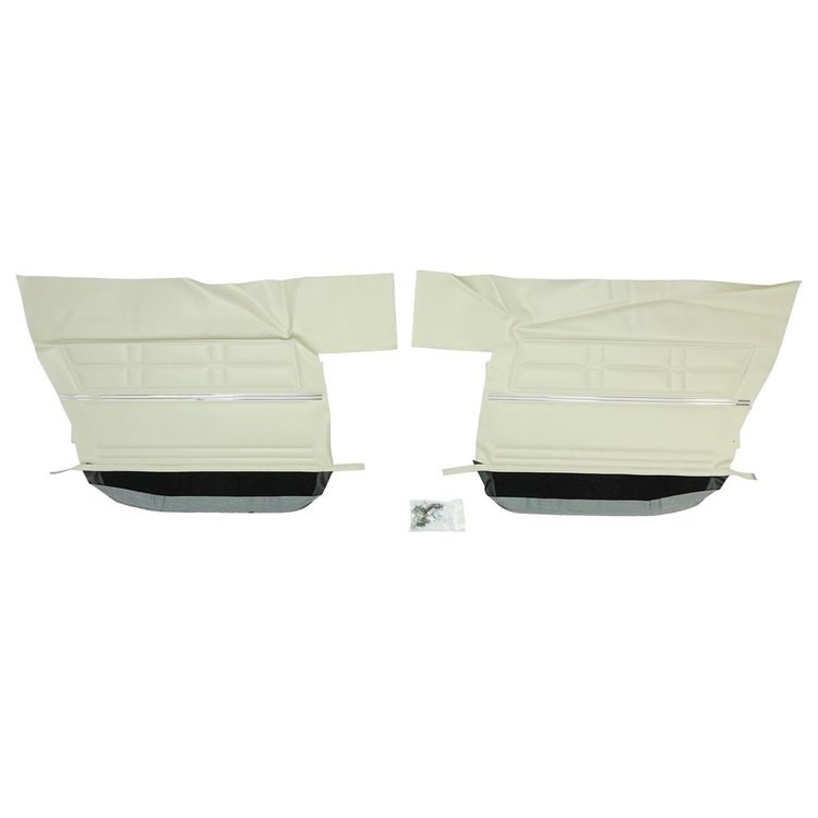 67BD4D40W Rear Door Panels for 1967 Chevrolet Impala/Caprice 4-Door Wagon Off-White/Black