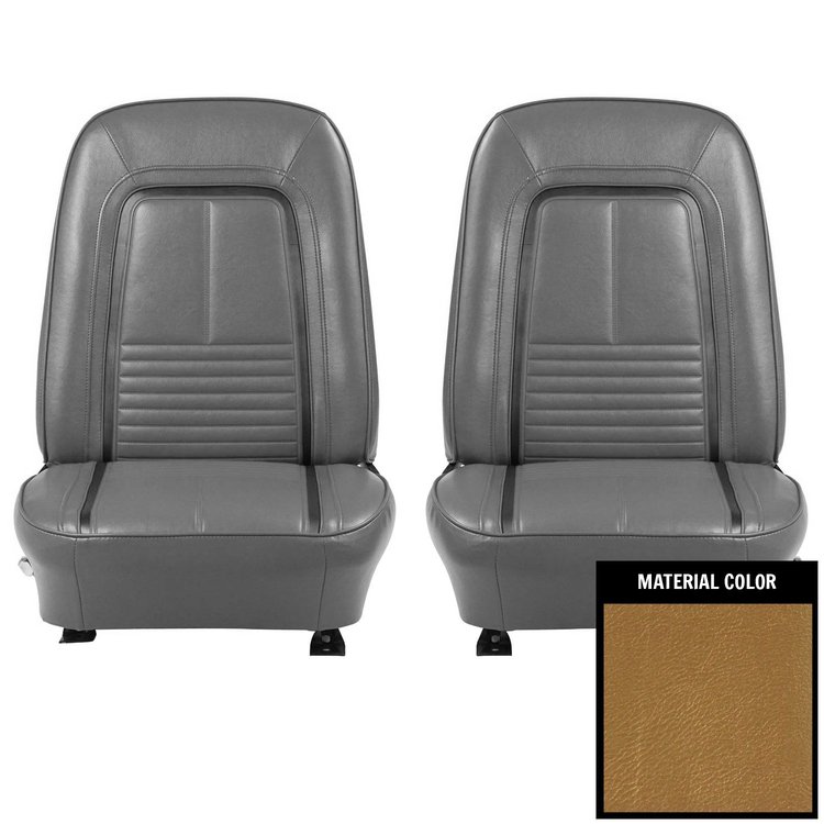 67DS43U-P Front Bucket Seats for 1967 Chevrolet Camaro Deluxe Pre-Assembled Gold & White