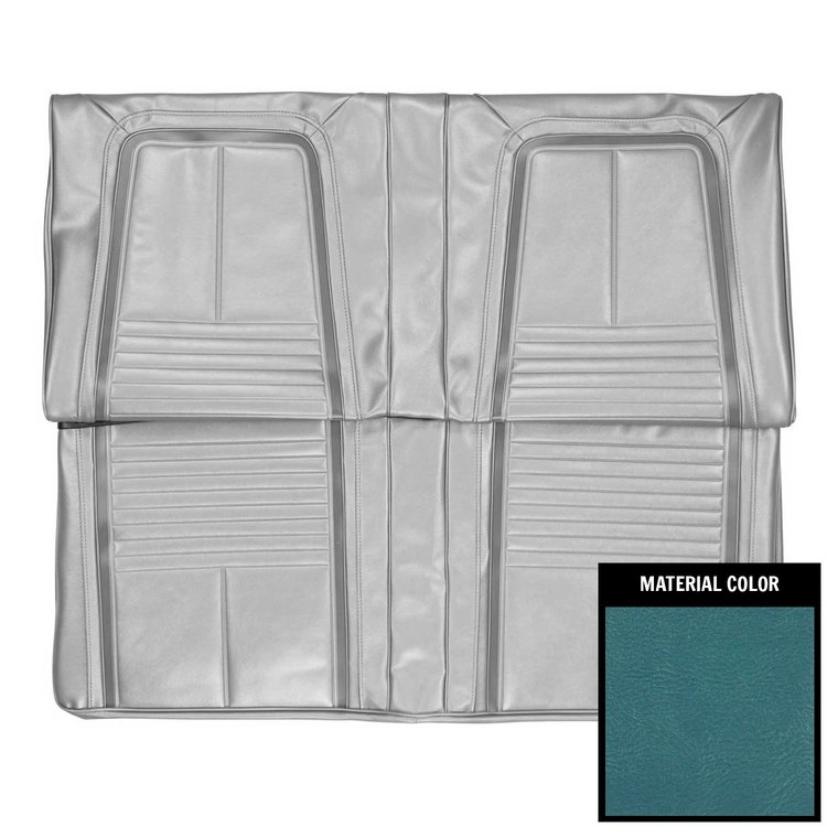 67DSF14C Rear Seat Covers for 1967 Camaro Deluxe W/Std Frame Conversion Bright Blue & White