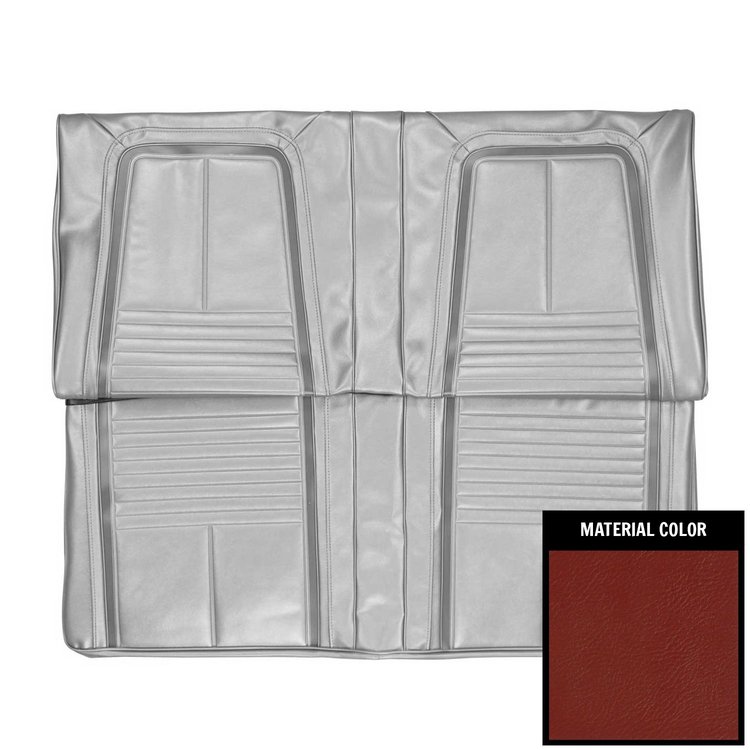 67DSF30C Rear Seat Covers for 1967 Camaro Deluxe W/Standard Frame Conversion Red/Black