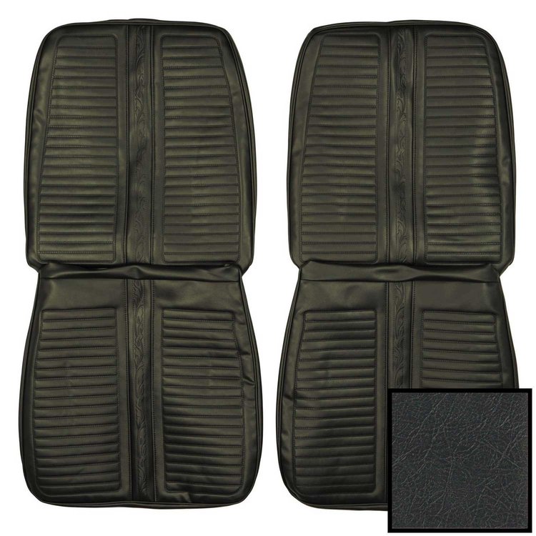 67KSR734U Front Bucket Seat Covers for 1967 Plymouth Satellite/GTX Dark Metallic Blue