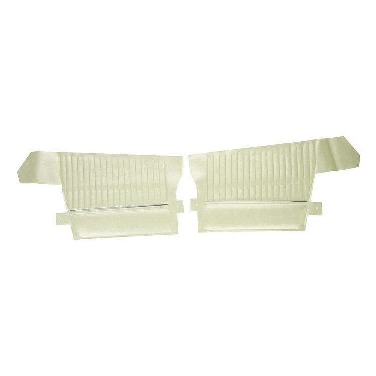 67PDP27V Rear Door Panels for 1967 Pontiac Parisienne Convertible Parchment/Black