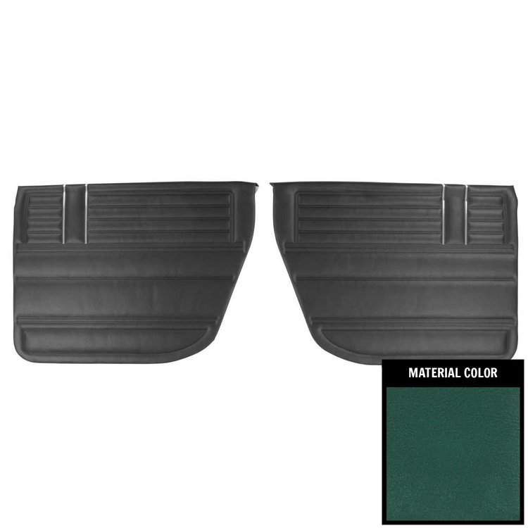 68AD4D04W Rear Door Panels for 1968 Chevrolet Chevelle, 4 Door Hardtop/Wagon Dark Aqua