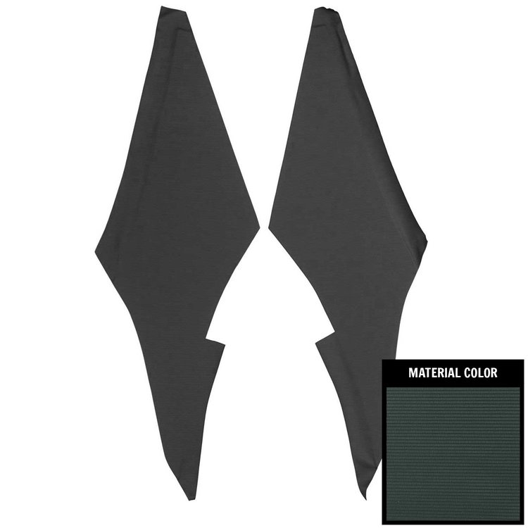 68AHB109R Ribbed Earmuff Boards for 1968-1969 Chevrolet Chevelle, Dark Green