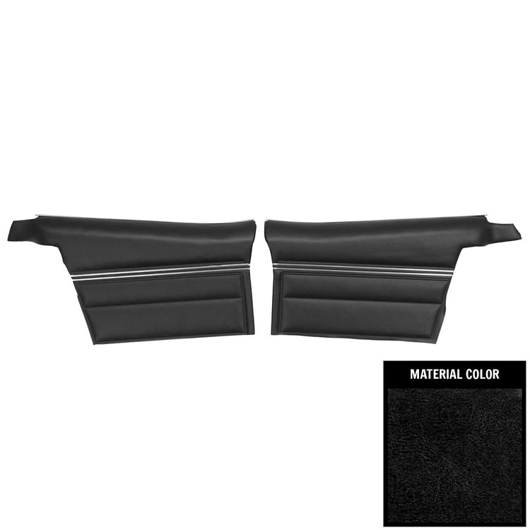 68BDN10V-P Rear Door Panels for 1968 Chevrolet Impala Custom Convertible Pre-Assembled Black