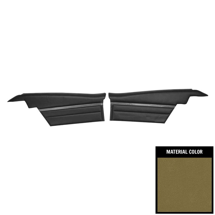 68BDN46C-P Rear Door Panels for 1968 Chevrolet Impala Hardtop Pre-Assembled Ivy Gold