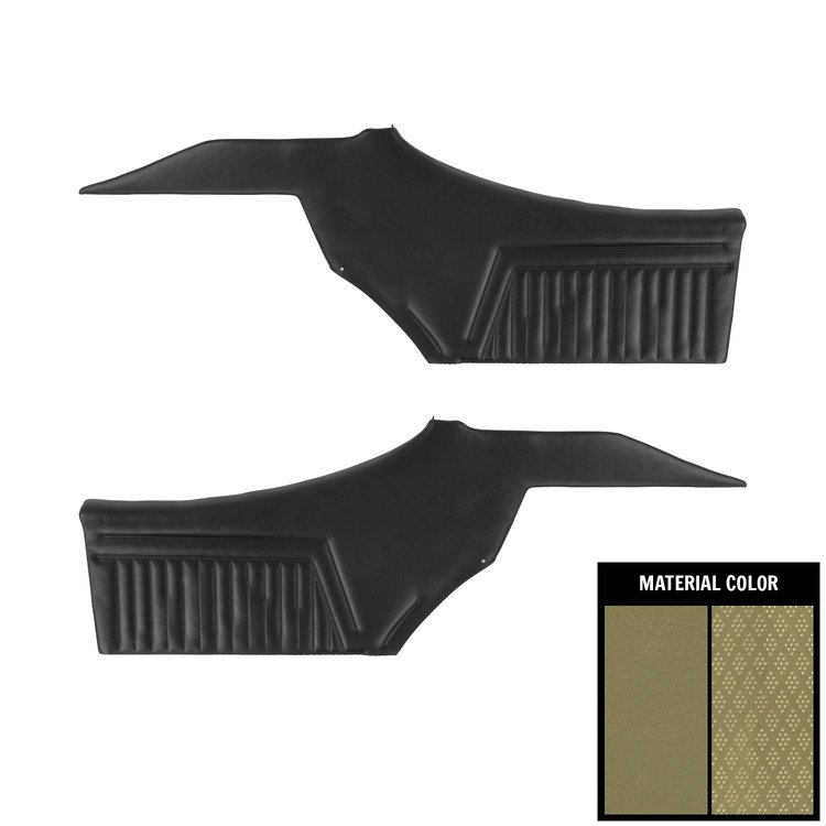 68CD46C1-P Rear Door Panels for 1968 Oldsmobile Cutlass Supreme Hardtop Pre-Assembled Ivy Gold