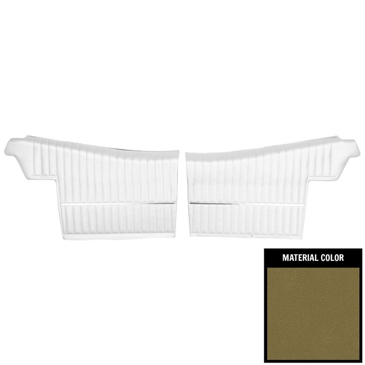 68CD46V-P Rear Door Panels for 1968-69 Cutlass Holiday/"S" Convertible Pre-Assembled Ivy Gold