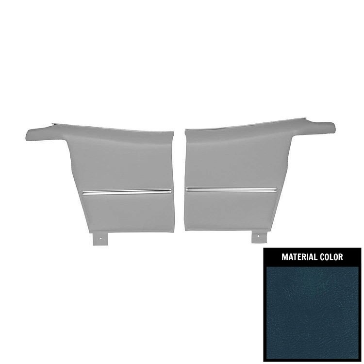 68DD16V-P Rear Door Panels for 1969 Camaro Convertible Deluxe Pre-Assembled Dark Blue