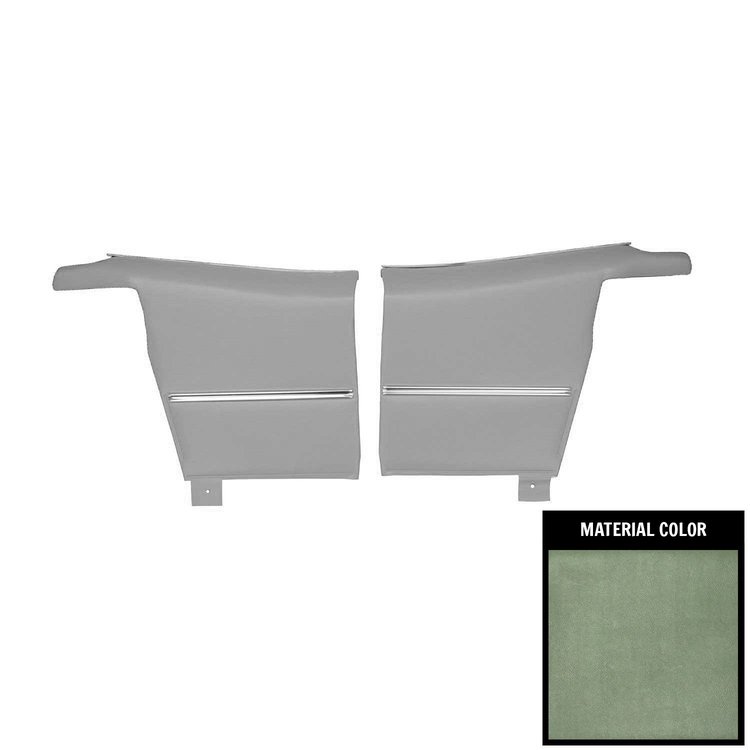 68DD24V-P Rear Door Panels for 1969 Camaro Convertible Deluxe Pre-Assembled Dark Green
