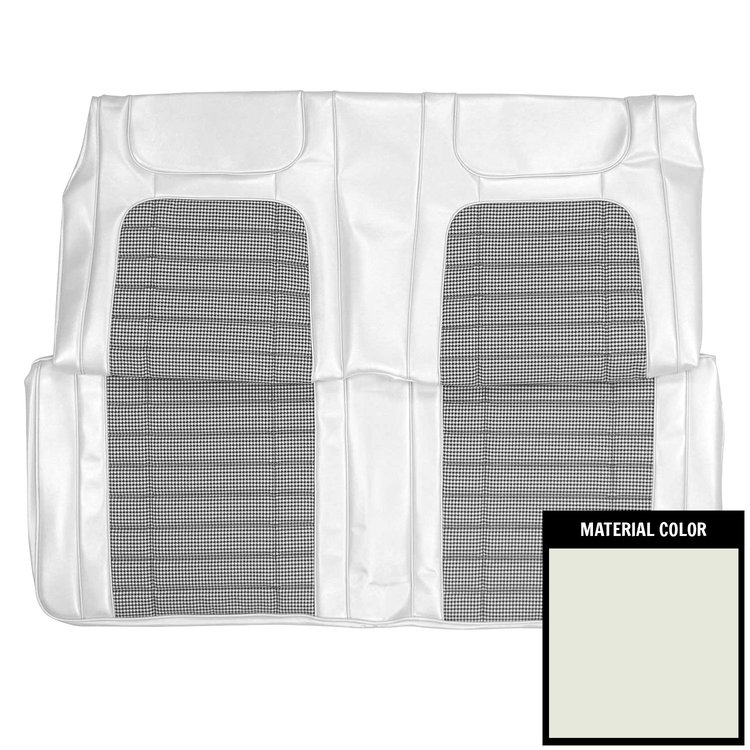 68HT37F Houndstooth Fold Down Rear Bench Seat Cover for 1968 Chevrolet Camaro Deluxe White