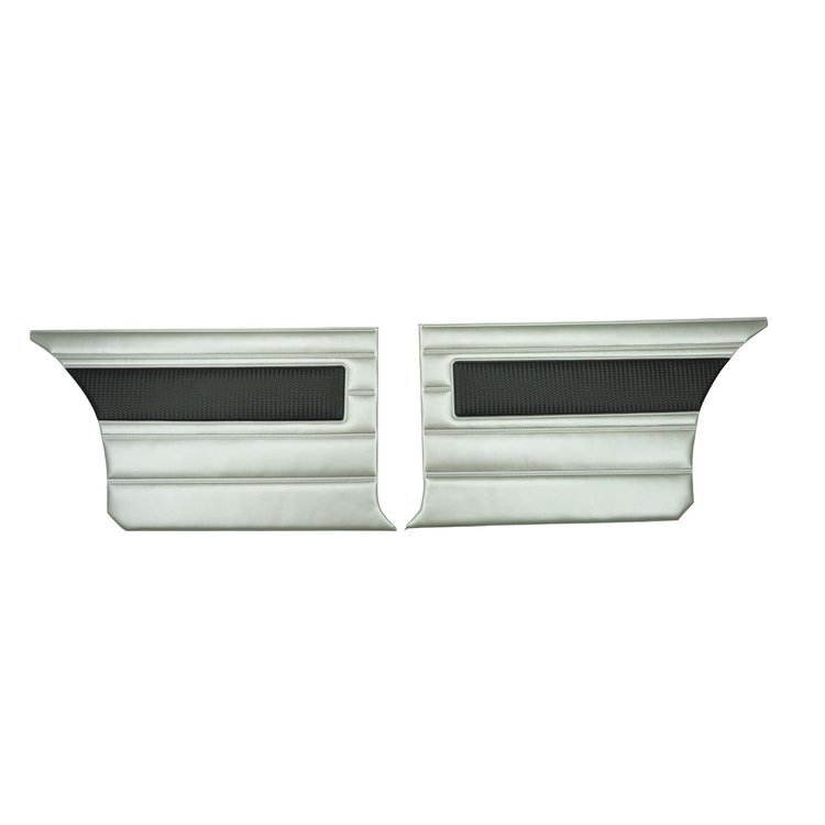 68KDV829C Rear Door Panels for 1968 Plymouth Belvedere/Roadrunner Hardtop Deluxe Silver/Black