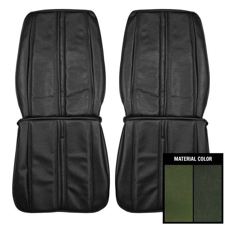 68KSR823U Front Bucket Seat Covers for 1968 Plymouth Sport Satellite/GTX 2 Tone Green