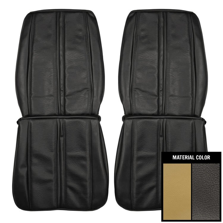 68KSR884U Front Bucket Seat Covers for 1968 Sport Satellite/GTX Hardtop Gold W/Black Inserts