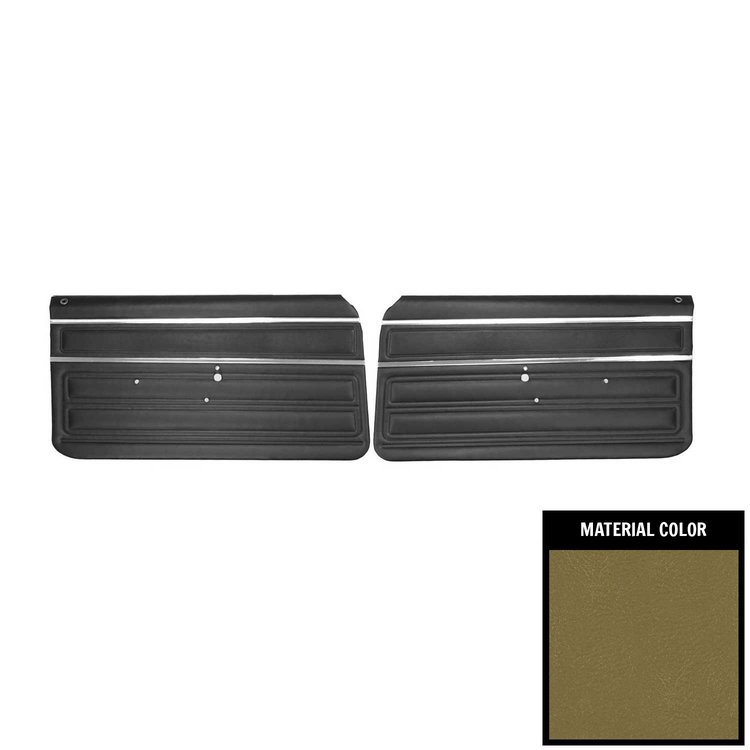 68XD46-P Front Door Panels for 1968 Chevrolet Nova/SS/Custom Pre-Assembled Ivy Gold