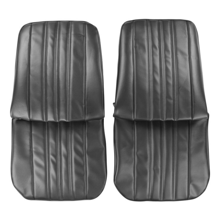 68XS10U-1 Front Bucket Seat Covers for 1968 Chevrolet Nova SS/Custom Hardtop Black