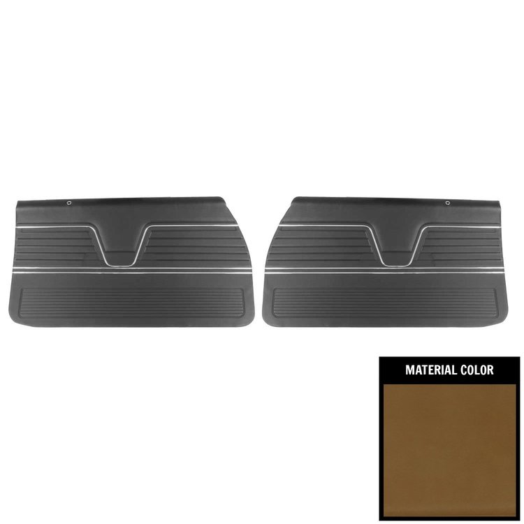 69AD36-P Pre-Assembled Front Door Panels for 1969 Chevelle, Platinum Edition Saddle