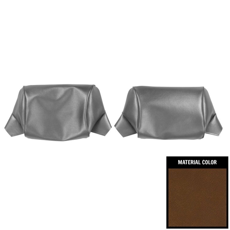 69BH42B Bench Seat Head Rest Covers for 1969-1970 Chevrolet Impala Dark Saddle