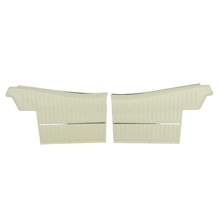 69CD40V-P Rear Door Panels for 1969 Cutlass Holiday/"S" Convt Pre-Assembled Off-White/Black