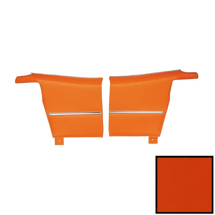 69DD26V-P Rear Door Panels for 1969 Camaro Convertible Deluxe Pre-Assembled Orange