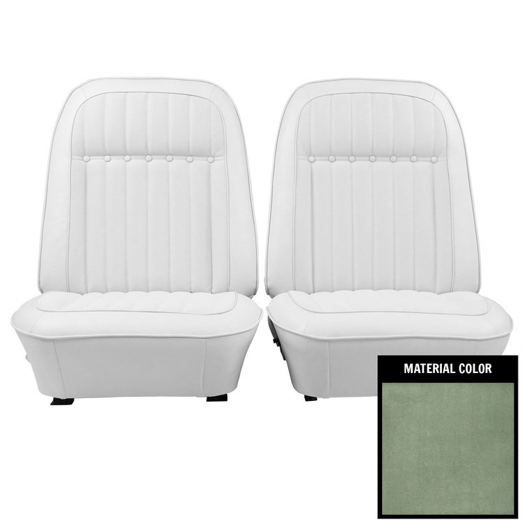 69DS24US-P Pre-Assembled Front Bucket Seats for 1969 Chevrolet Camaro Deluxe Drk Metallic Green