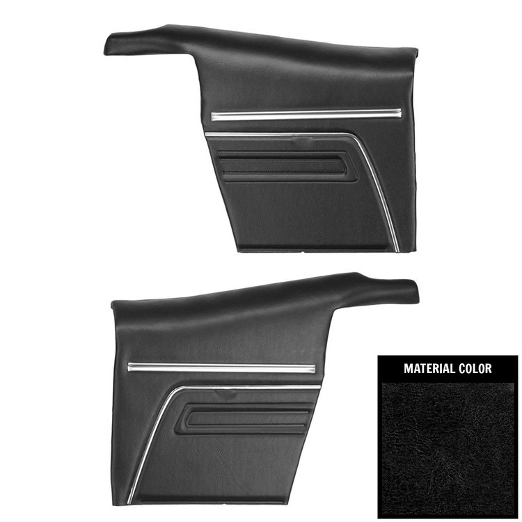 69FD10V-P Rear Door Panels for 1969 Camaro Convertible Pre-Assembled Platinum Standard Black