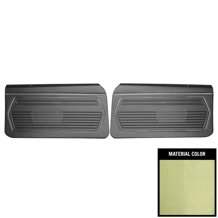 69FD23-P Front Door Panels for 1969 Camaro Pre-Assembled Platinum Standard Light Green