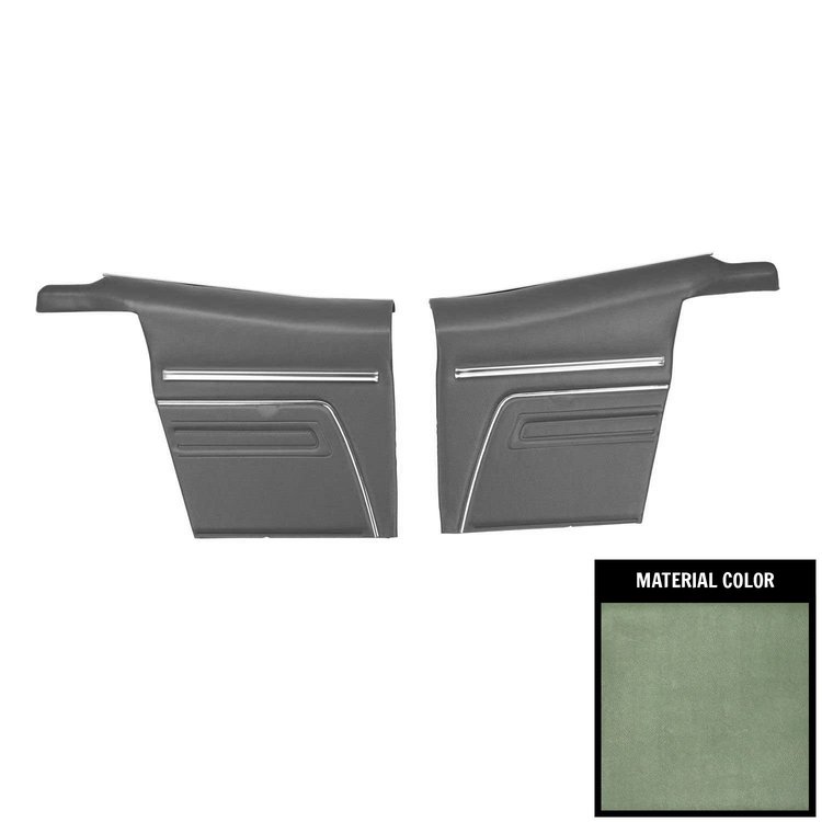 69FD24V-P Rear Door Panels for 1969 Camaro Conv Pre-Assembled Platinum Standard Dark Green