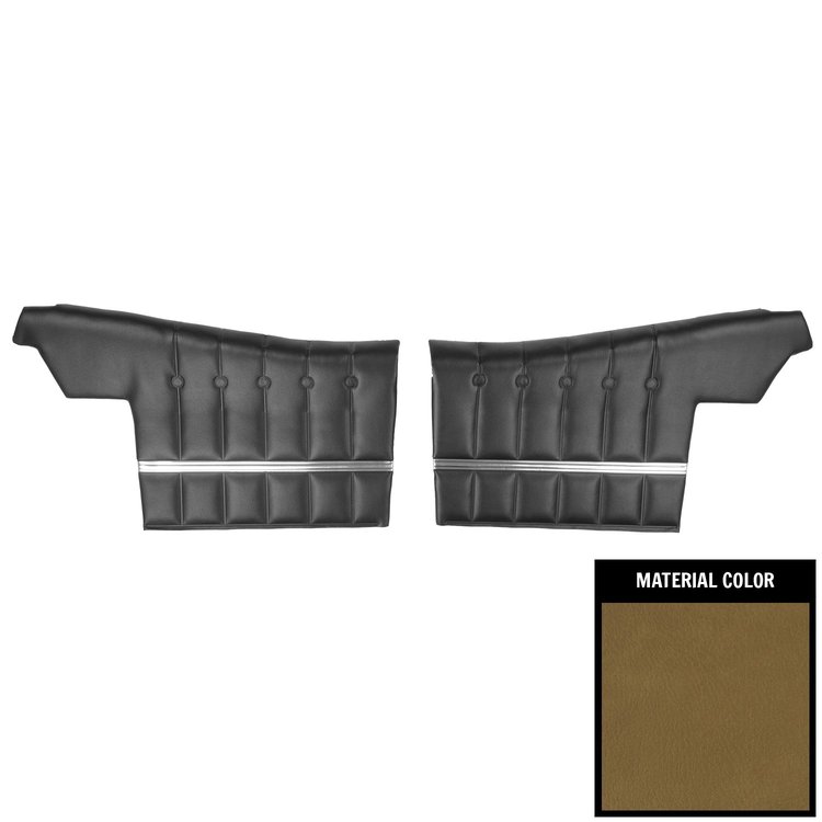 69GDLC06V-P Rear Door Panels for 1969 LeMans Covertible Custom Pre-Assembled Mustard Gold