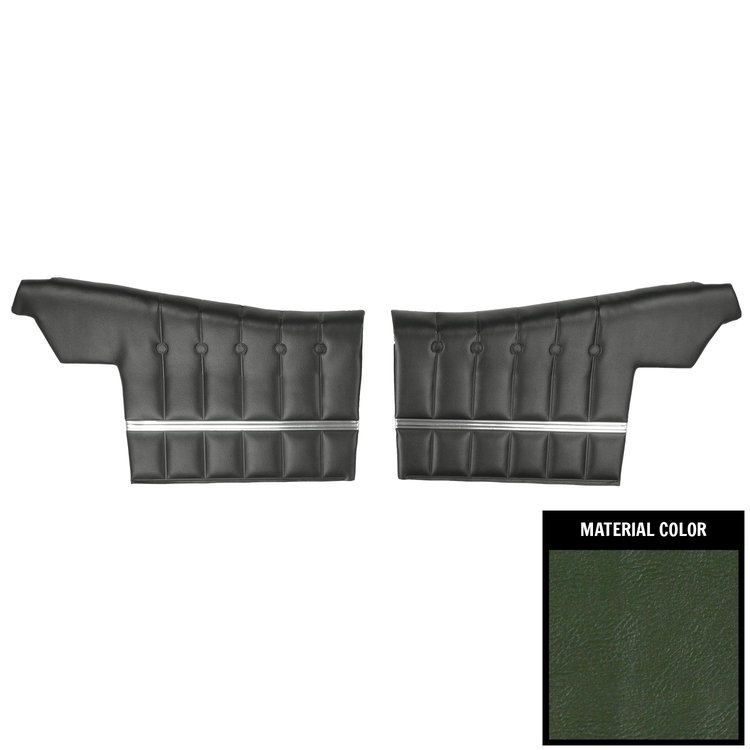 69GDLC24V-P Rear Door Panels for 1969 Pontiac LeMans Covertible Custom Pre-Assembled Dark Green