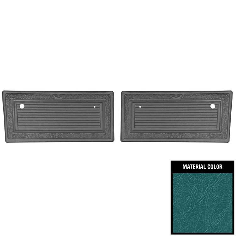 69TD52P Front Door Panels for 1969 Chevrolet Truck Pre Assembled Dark Aqua