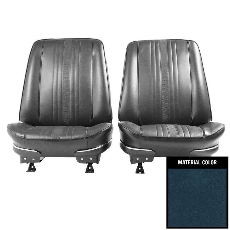 69XS16U-P Pre-Assembled Front Bucket Seats for 1969-1971 Chevrolet Nova Dark Metallic Blue
