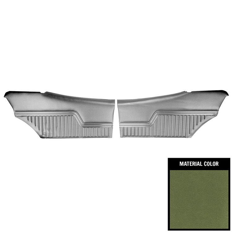 70AD19C-P Rear Door Panels for 1971 Chevelle, Hardtop Platinum Pre-Assembled Jade Green