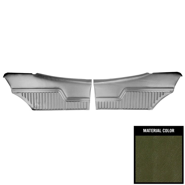 70AD25C-P Rear Door Panels for 1972 Chevelle, Hardtop Platinum Pre-Assembled Dark Green