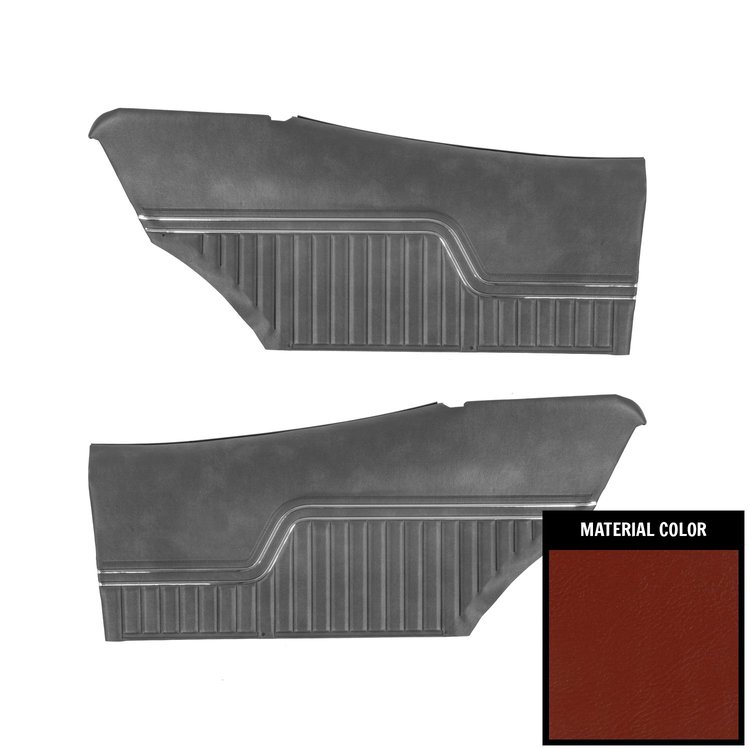 70AD31C-P Rear Door Panels for 1971 Chevrolet Chevelle, Hardtop Platinum Pre-Assembled Red