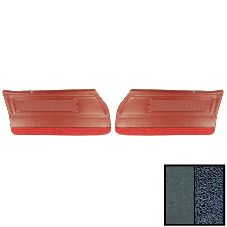 70HD14-P Front Door Panels for 1970 Pontiac Firebird Deluxe Pre-Assembled Bright Blue