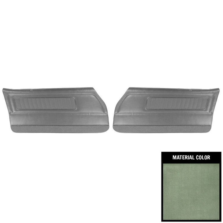 70HD24-P Front Door Panels for 1970 Pontiac Firebird Deluxe Pre-Assembled Dark Metallic Green