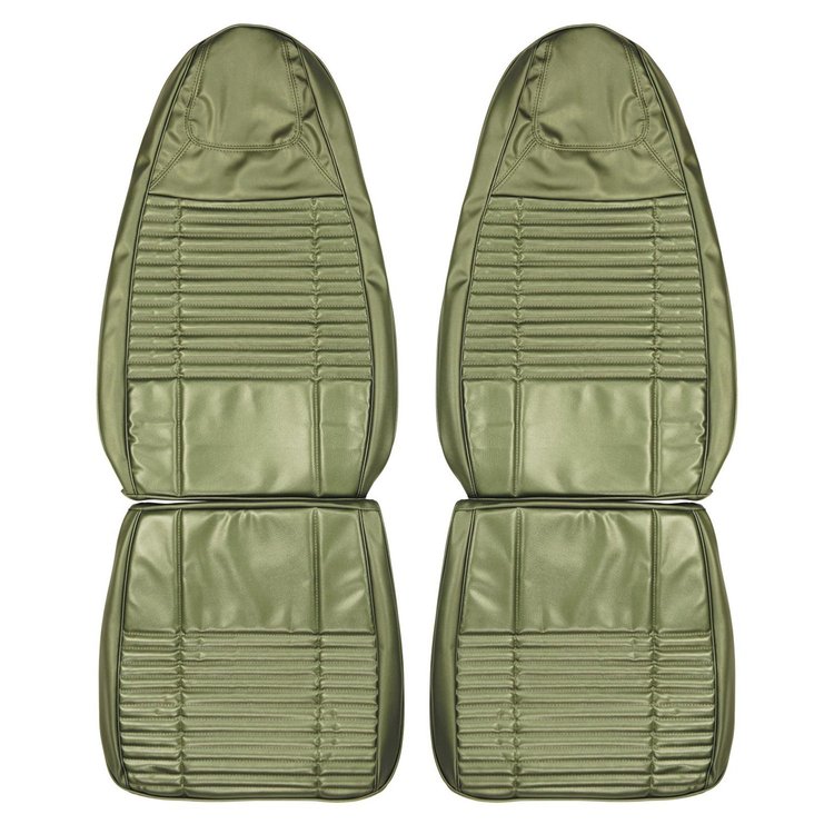 70KSC104U-1 Coachman Front Bucket Seat Covers for 1970 Dodge Challenger Dark Metallic Green