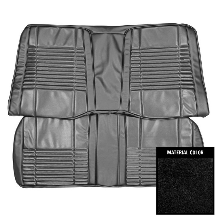 70KSC10C-1 Coachman Rear Bench Seat Cover for 1970 Dodge Challenger Hardtop Black